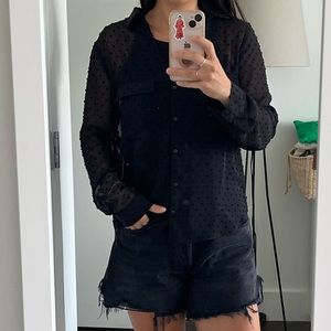 Black see thru blouse